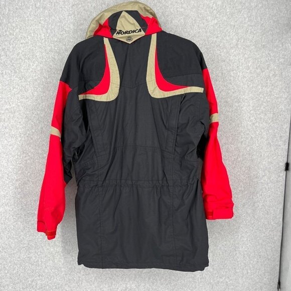 Nordica Vertech Womens Pullover Ski Parka Size 8 Black Red VTG 80s 90s Longline - Picture 2 of 16